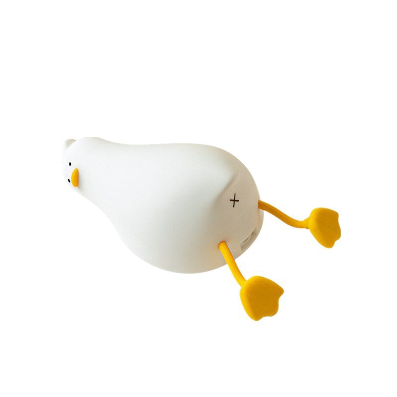 Lying Flat Duck Night Light Children Pat Induction Silicone Light Cute Bedside Baby Feeding USB Timing Sleep Light